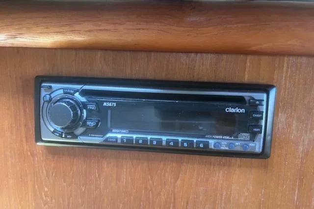 Slide: The Image of Clarion M5675 stereo system in 2003 Pursuit 3000 Express boat interior. - 30
