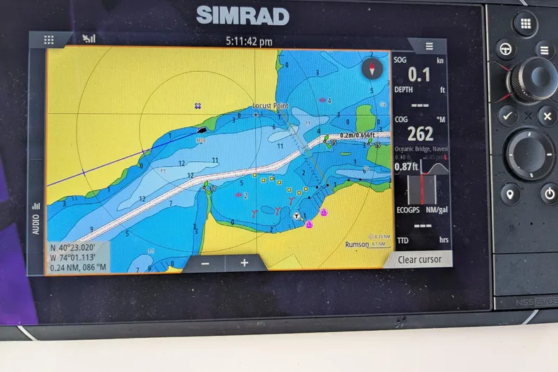 Slide: The Image of Simrad navigation display showing nautical chart on Brig E780, 2016 model. - 6