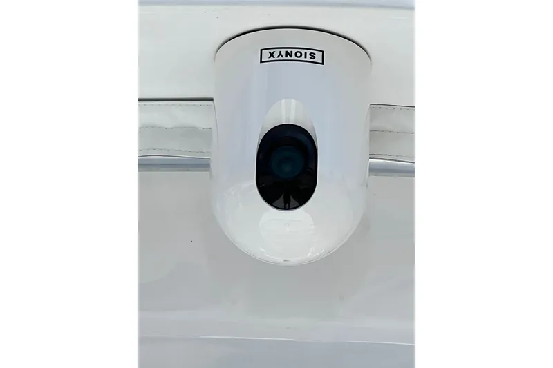 Slide: The Image of Security camera on a 1973 Bertram 31 Flybridge Cruiser boat. - 35