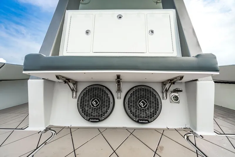 Slide: The Image of Speakers and storage on a boat with a modern design. - 15