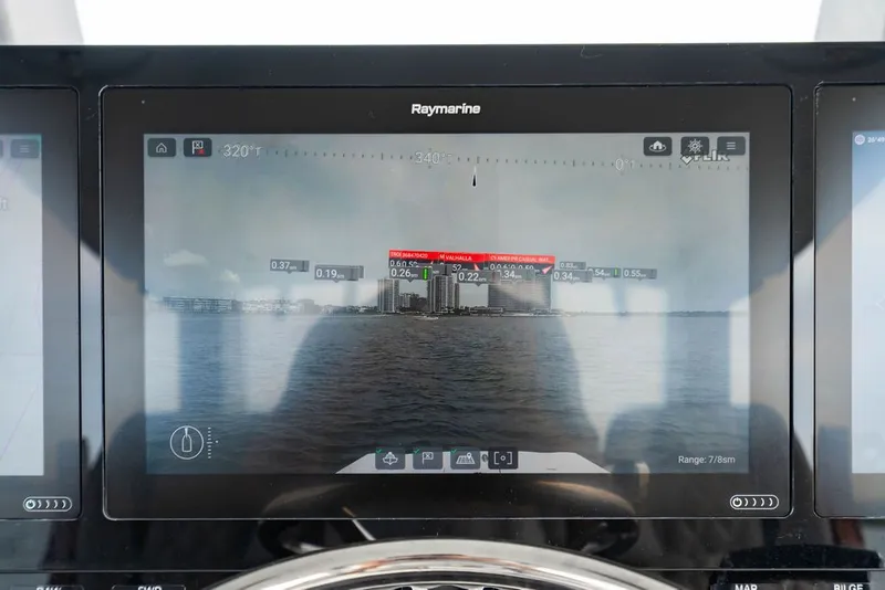 Slide: The Image of Raymarine navigation system on a Custom 368 Center Console boat. - 21