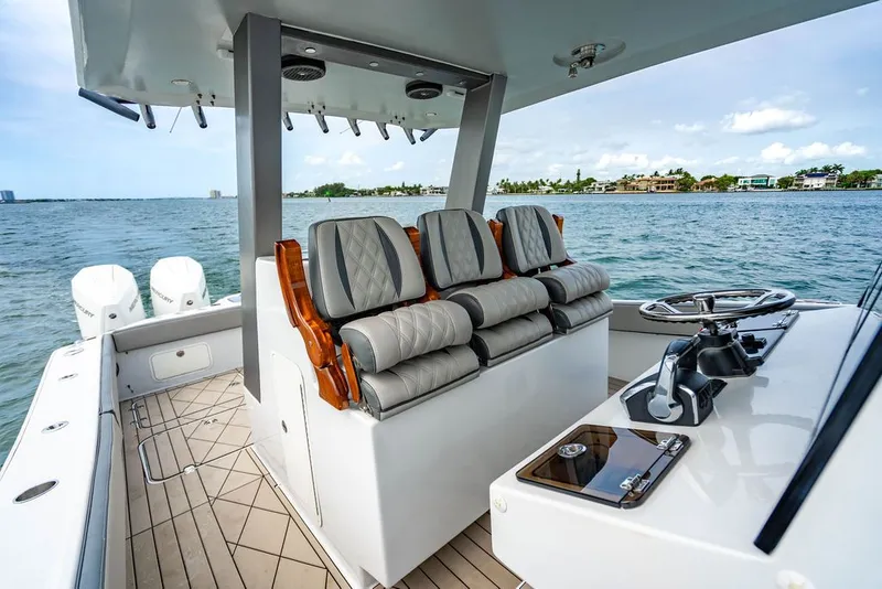 Slide: The Image of Custom 368 Center Console 2021 on the water - 27