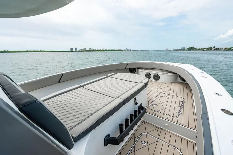 Slide: The Image of Custom 368 Center Console 2021 on the water - 35