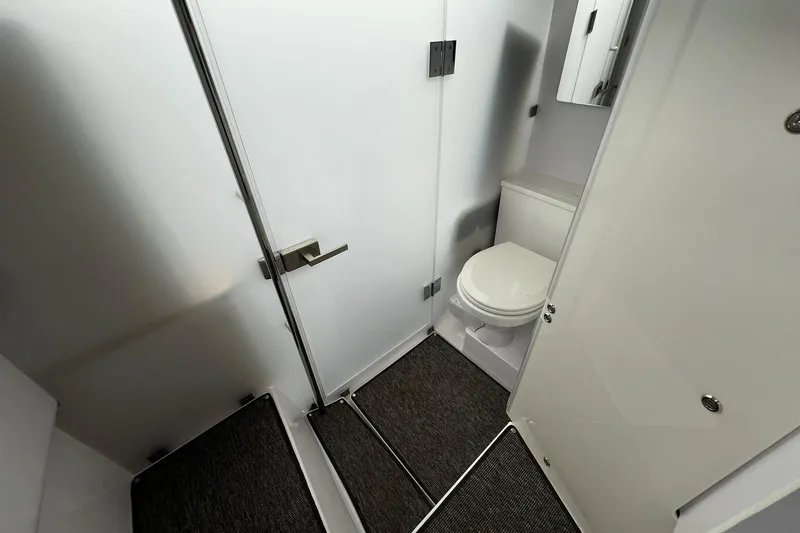 Slide: The Image of Modern bathroom in 2025 Axopar 37 XC Cross Cabin boat. - 18