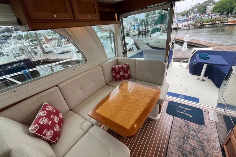 Slide: The Image of Luxurious interior of a 2018 Back Cove 41 yacht with marina view. - 8