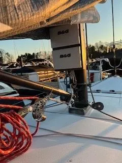 Slide: The Image of Close-up of a 2015 J/88 deck with sailing equipment and B&G instruments. - 20