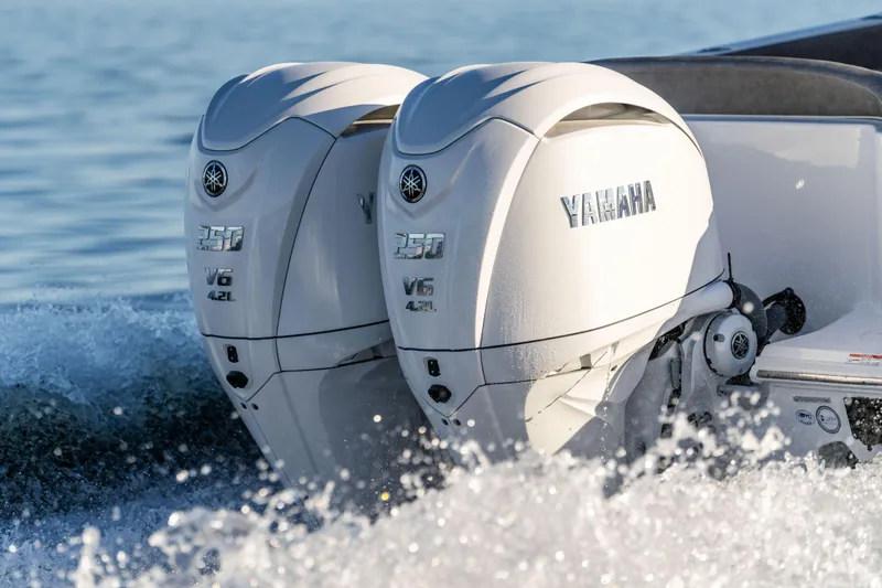 Slide: The Image of Twin Yamaha V6 outboard engines powering Sea Hunt Ultra 275 Coffin Box, 2026 model. - 7