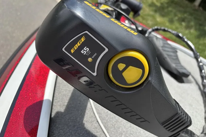 Slide: The Image of Close-up of a 2014 Nitro Z-6 boat control panel with Edge 55 speed indicator. - 5
