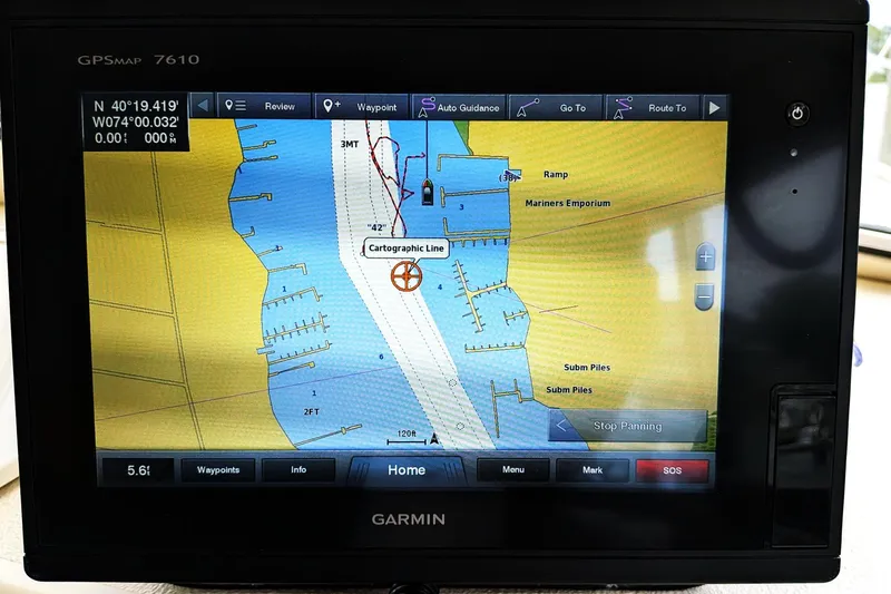 Slide: The Image of Garmin GPSMAP 7610 displaying nautical chart on Atlas Acadia 32, 2003 model. - 27
