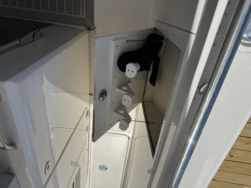 Slide: The Image of Close-up of a storage compartment on a 2024 Tiara Yachts 38 LS. - 29