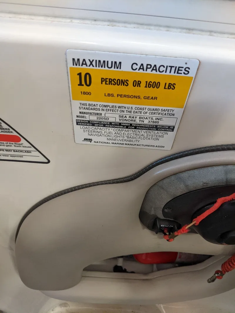 Slide: The Image of Sign shows maximum capacity of 10 persons or 1600 pounds. - 15