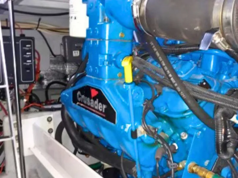Slide: The Image of Engine room of the 2003 Silverton 39 Motor Yacht with Crusader engine. - 27
