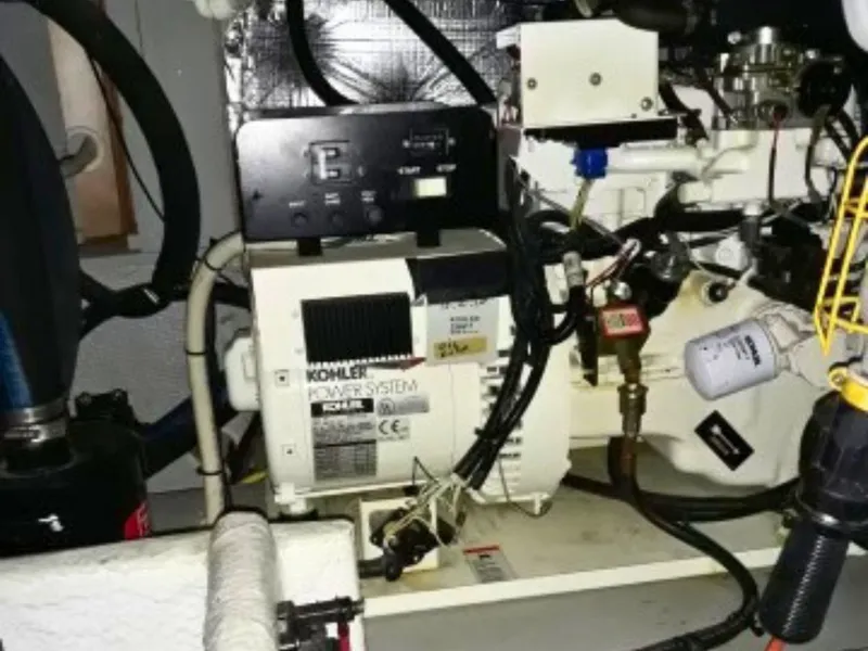 Slide: The Image of Engine room of the 2003 Silverton 39 Motor Yacht with Kohler generator. - 28