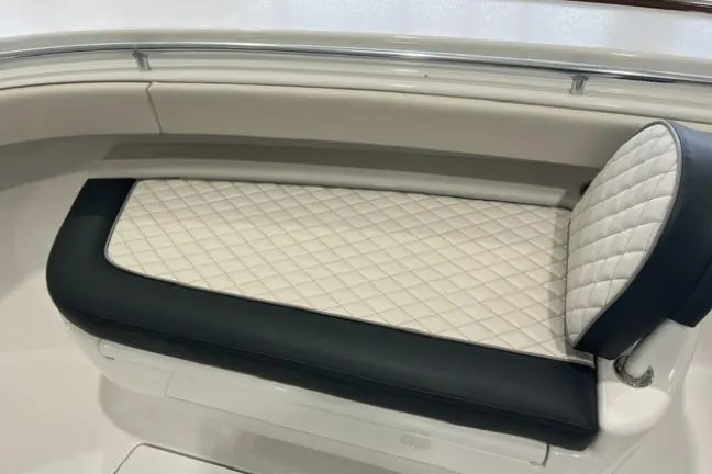 Slide: The Image of 2022 Valhalla Boatworks V-33 seating with quilted upholstery and sleek design. - 11