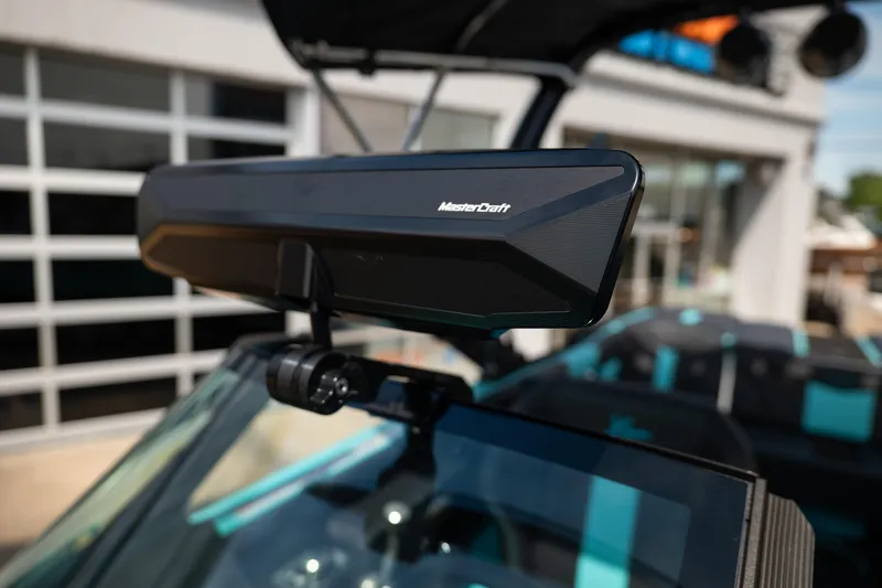 Slide: The Image of 2026 MasterCraft XT24 boat rearview mirror, showcasing sleek design and advanced technology. - 46
