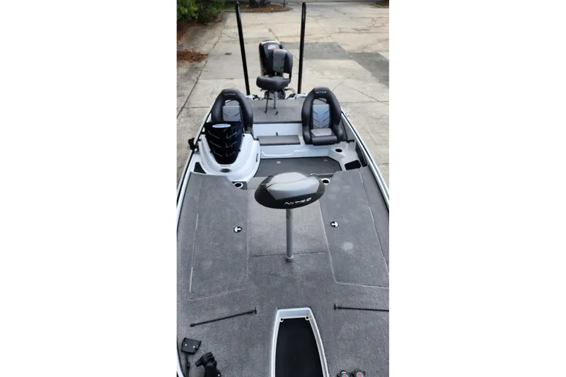 Slide: The Image of 2017 Nitro Z18 fishing boat interior with seating and equipment. - 5