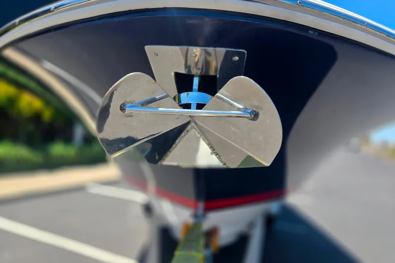 Slide: The Image of Close-up of a 2002 Chris-Craft Launch 28 GT I/O boat anchor detail. - 27