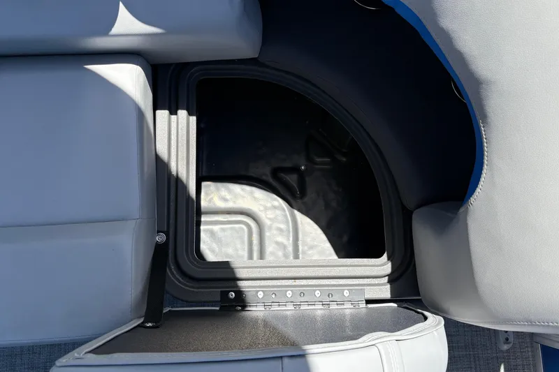 Slide: The Image of Storage compartment on 2026 Sun Tracker Party Barge 22 XP3 pontoon boat. - 35