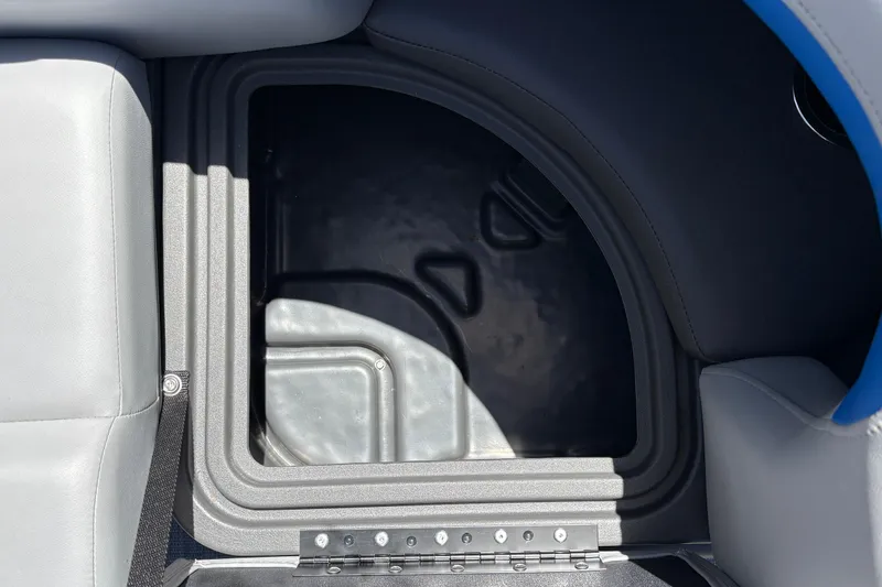Slide: The Image of Storage compartment on 2026 Sun Tracker Party Barge 22 XP3 pontoon boat. - 29