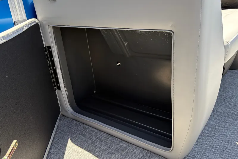 Slide: The Image of Storage compartment in 2026 Sun Tracker Party Barge 22 XP3 pontoon boat. - 21