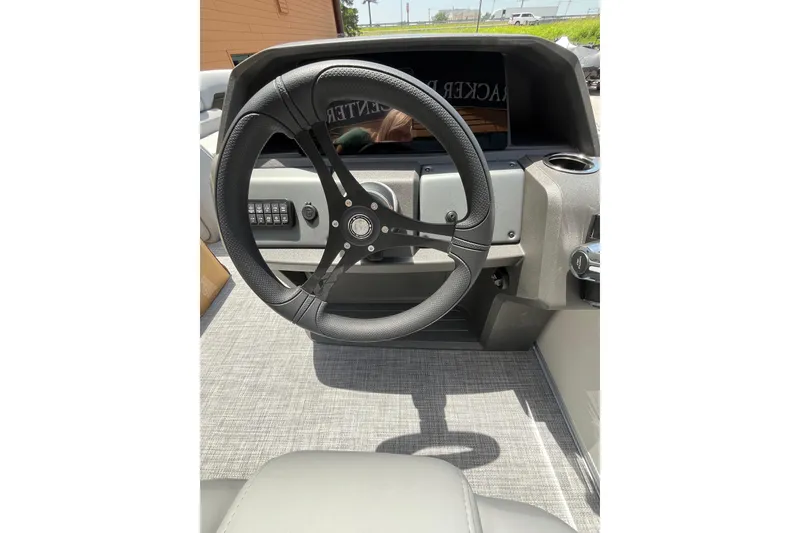 Slide: The Image of Steering wheel of 2026 Sun Tracker Party Barge 20 DLX pontoon boat. - 4
