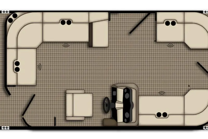 Slide: The Image of Top view layout of 2026 Bentley Pontoons LE 180 CR, featuring spacious seating and helm. - 3