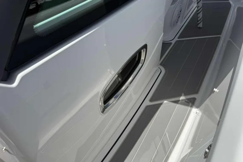 Slide: The Image of 2026 Monterey Elite 30 OB boat deck with sleek design and modern detailing. - 53