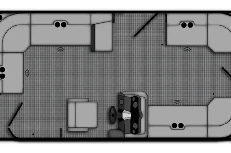 Slide: The Image of 2026 Bentley Pontoons LE 200 CR floor plan with seating and helm layout. - 5