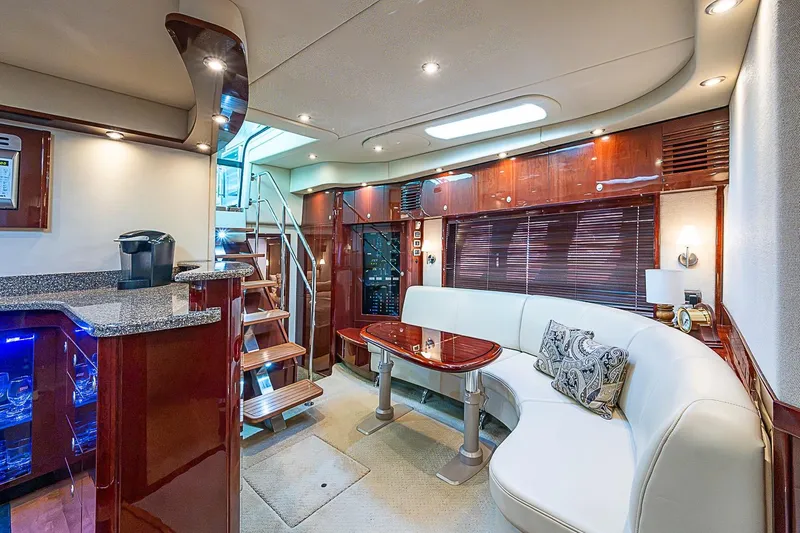 Slide: The Image of Luxurious interior of 2008 Sea Ray 60 Sundancer yacht with elegant seating and modern amenities. - 31