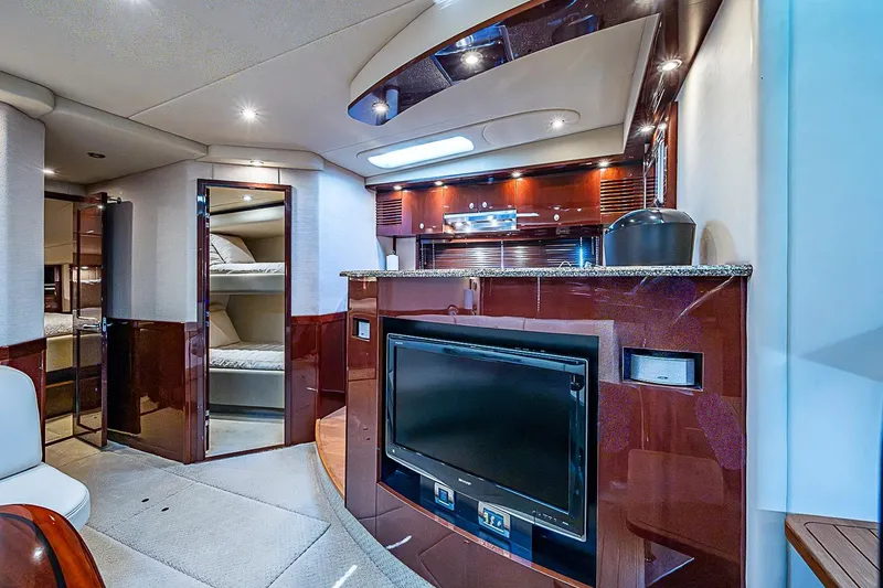 Slide: The Image of Luxurious interior of 2008 Sea Ray 60 Sundancer yacht with modern amenities and elegant design. - 35