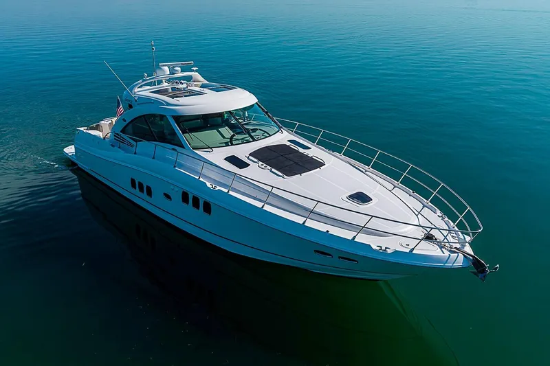 The Image of 2008 Sea Ray 60 Sundancer yacht cruising on calm blue waters. - 0