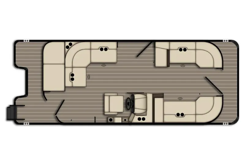 Slide: The Image of Floor plan of 2026 Bentley Pontoons Legacy 223 Cruise, featuring spacious seating layout. - 2