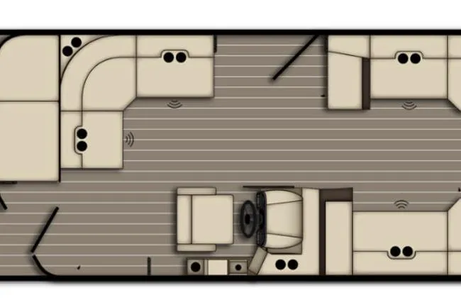 Slide: The Image of Floor plan of 2026 Bentley Pontoons Legacy 223 Cruise, featuring spacious seating and helm area. - 3