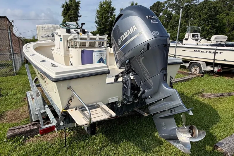 Slide: The Image of 2007 Parker 1801 Center Console boat with Yamaha 150 outboard motor on trailer. - 4