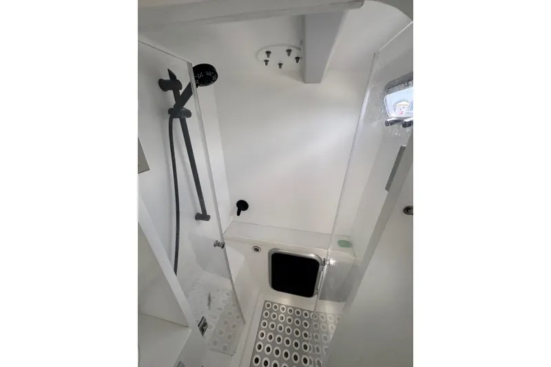 Slide: The Image of Modern shower area in 2023 Schionning Arrow 1280S yacht, featuring sleek design and fixtures. - 25