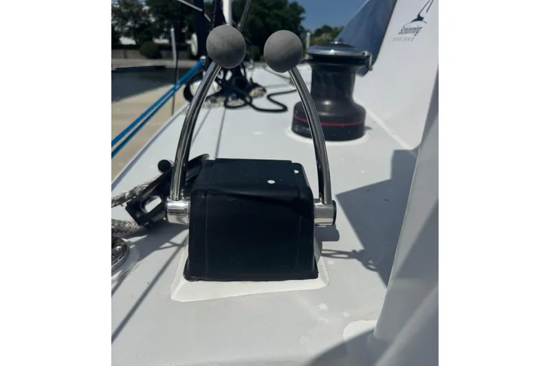 Slide: The Image of Control levers on 2023 Schionning Arrow 1280S yacht deck, featuring sleek design and functionality. - 36
