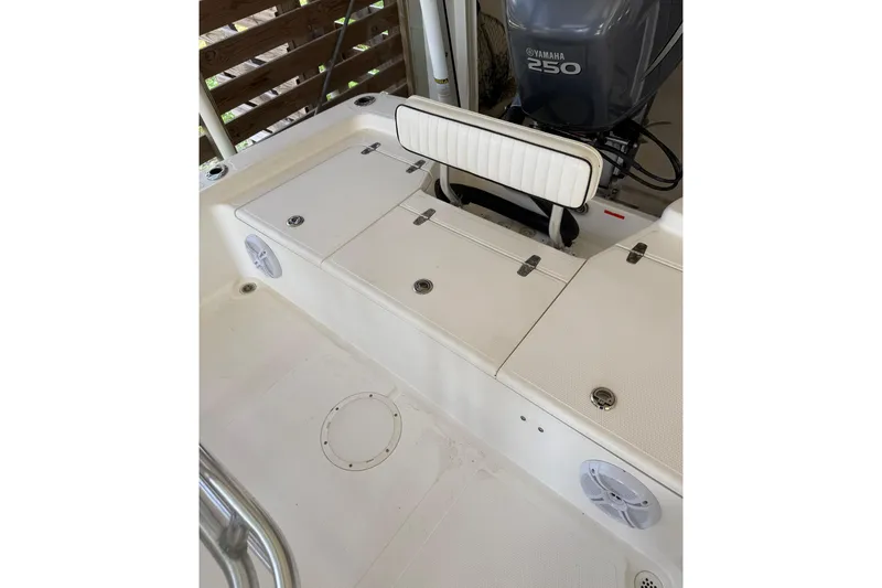 Slide: The Image of Interior of a 2006 BlackJack 224 boat with Yamaha 250 engine. - 13