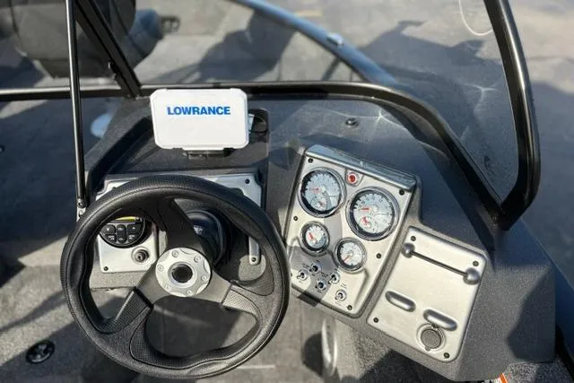 Slide: The Image of Dashboard of 2026 Tracker Pro Guide V-175 WT boat with Lowrance navigation system. - 17