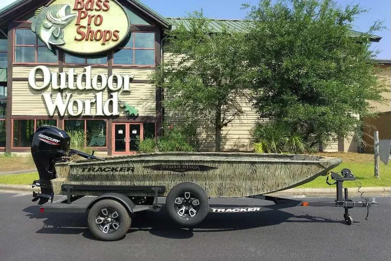 The Image of 2026 Tracker Grizzly 1650 T Prairie Wings Edition boat at Bass Pro Shops. - 0
