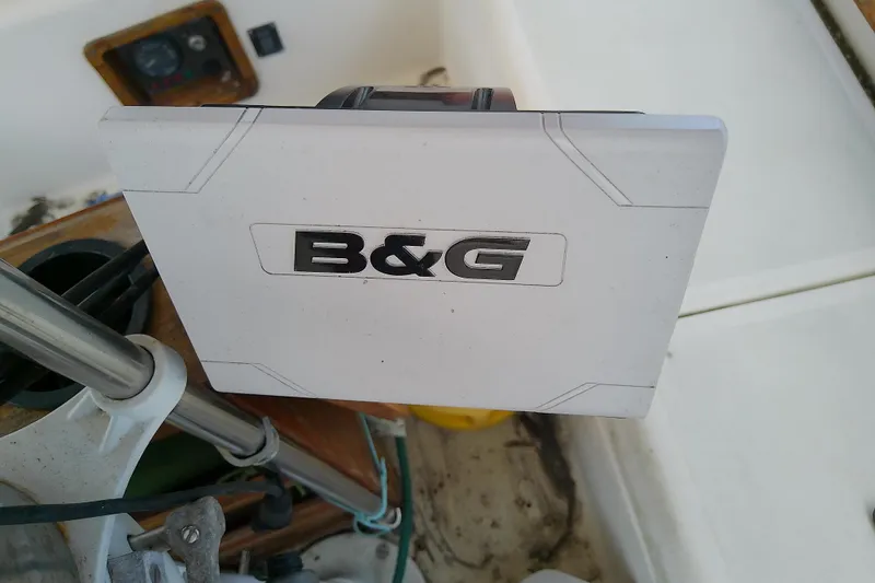 Slide: The Image of B&G marine equipment on 1981 Sea Sprite 34 sailboat cockpit. - 15