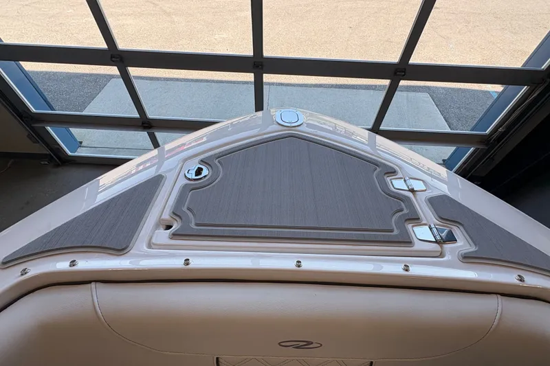 Slide: The Image of Bow of 2027 Regal LS6 boat with sleek design and modern detailing. - 9