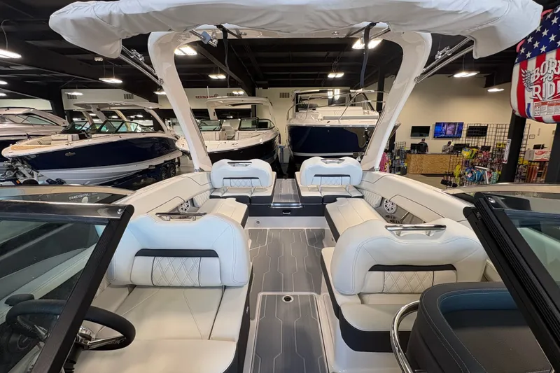 Slide: The Image of Interior view of 2027 Regal LS6 boat with luxurious seating and modern design. - 10
