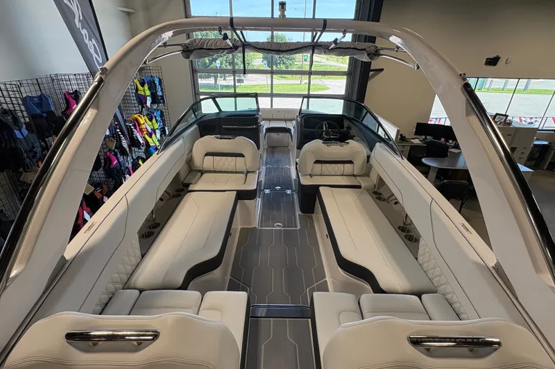 Slide: The Image of Luxurious interior of 2027 Regal LS6 boat with spacious seating and modern design. - 3