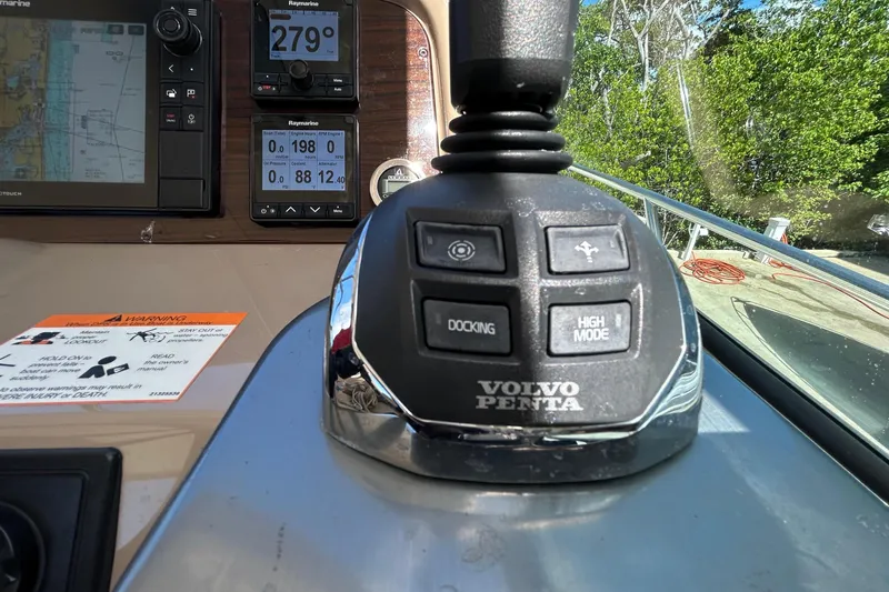 Slide: The Image of Control panel of a 2016 Performance Cruiser Formula 40 with Volvo Penta joystick. - 33