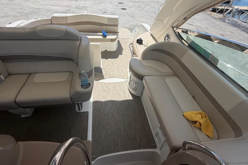 Slide: The Image of Interior of a 2016 Formula 40 Performance Cruiser with beige seating and open deck view. - 35