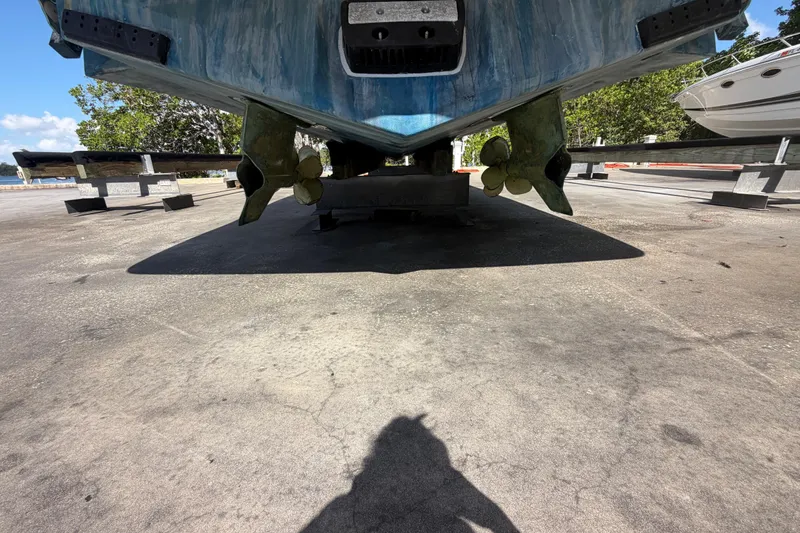 Slide: The Image of Underneath view of a 2016 Performance Cruiser Formula 40 on a dry dock. - 4