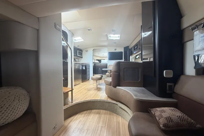 Slide: The Image of Luxurious interior of a 2016 Performance Cruiser Formula 40 yacht, featuring modern amenities. - 50