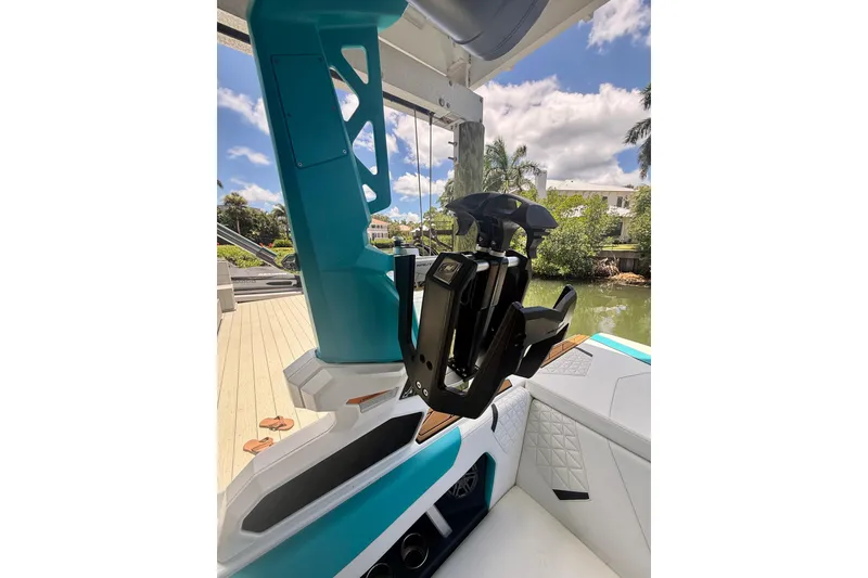 Slide: The Image of 2024 Nautique Super Air Nautique GS20 interior with sleek design and advanced features. - 26