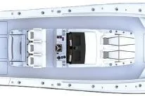 Slide: The Image of Top view of a 2027 Regulator 35 boat, showcasing its spacious deck layout. - 15