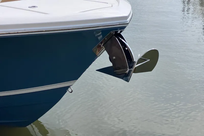 Slide: The Image of Bow of 2027 Regulator 35 boat with anchor over calm water. - 3